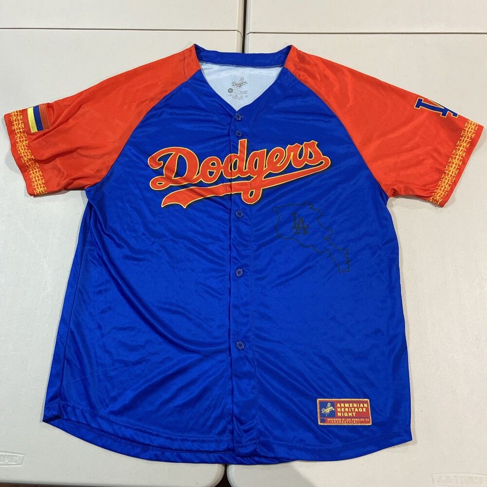 Dodgers Armenian Heritage Night Jersey Armenia Size XL Los Angeles Blue